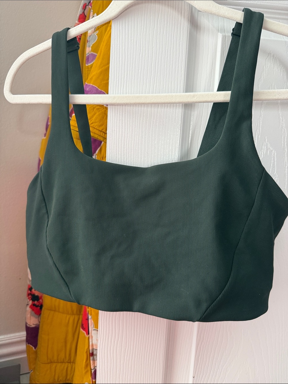 lululemon athletica Dark Green Ribbed Bralette sz 14